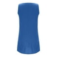 thumbnail image 6 of Summer Saving Dresses for Women Plus Size, Fashion Women's Summer Casual Round Neck Sleeveless Solid Beach Sundresses Boho Dress Mini Dresses(Blue,L), 6 of 8