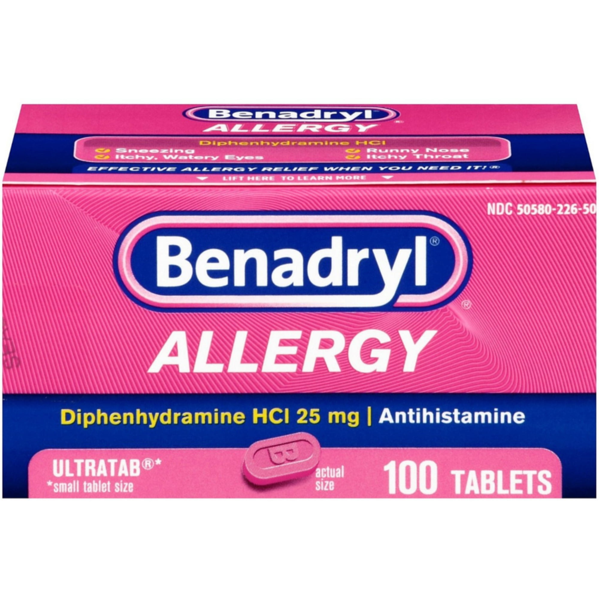 Benadryl Allergy Ultratab Tablets 100 ea (Pack of 6)