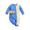 thumbnail image 2 of Bellafa Newborn Baby Boys Cotton Romper Onesies Infant Long Sleeve One-Piece Toddler Button Jumpsuits Fall Spring Outfits, 2 of 8
