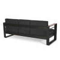 Outdoor 3 Seater Sofa, Aluminum Frame Leisure Couch for Patio Garden, Black