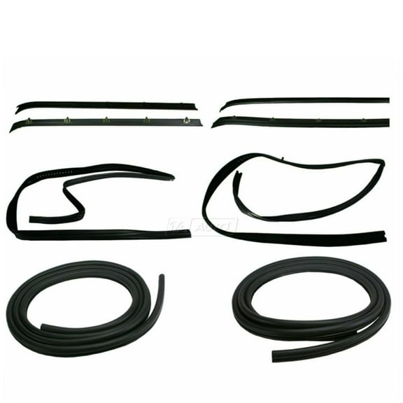 Geelife Front Door Window Run Sweep Felts Weatherstrip Seals Kit Set For GMC Truck