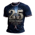 thumbnail image 2 of LNZGNM 9/11 25th Anniversary Memorial Men's T-shirts Short Sleeve Crew Neck Casual Shirt Weekend Layering Outing,Light Blue(XXL), 2 of 3
