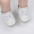 thumbnail image 3 of Eltusu Toddler Boys Sneakers, PU Lightweight Solid Color Breathable Walking Shoes White Size 7 US, 3 of 8