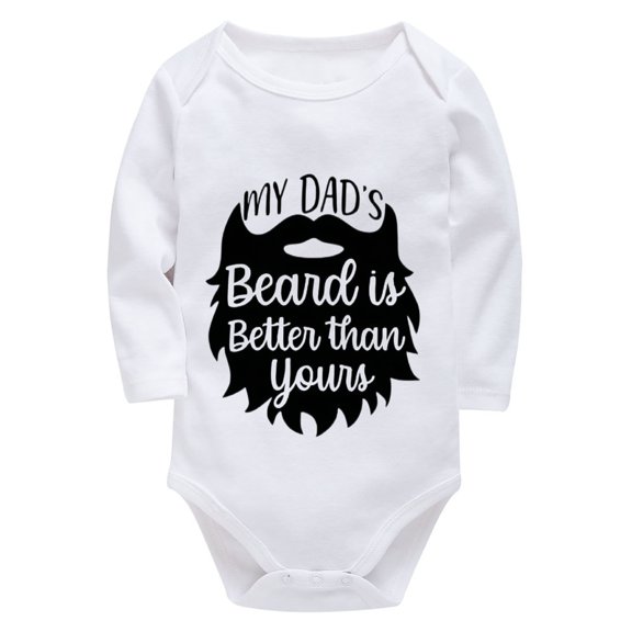 My Dad's Beard Is Better Than Yours Onesie Baby Girl Long Sleeve Coming Home from Hospital Outfit White Baby Girl Bodysuit S