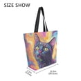thumbnail image 4 of Large Canvas Bag 13.5x5.1x15 Inch Canvas Bag Shopping Canvas Bag Suitable For Outing Shopping Travel Out Of Large Capacity Storage Colorful Cute Cat, 4 of 9
