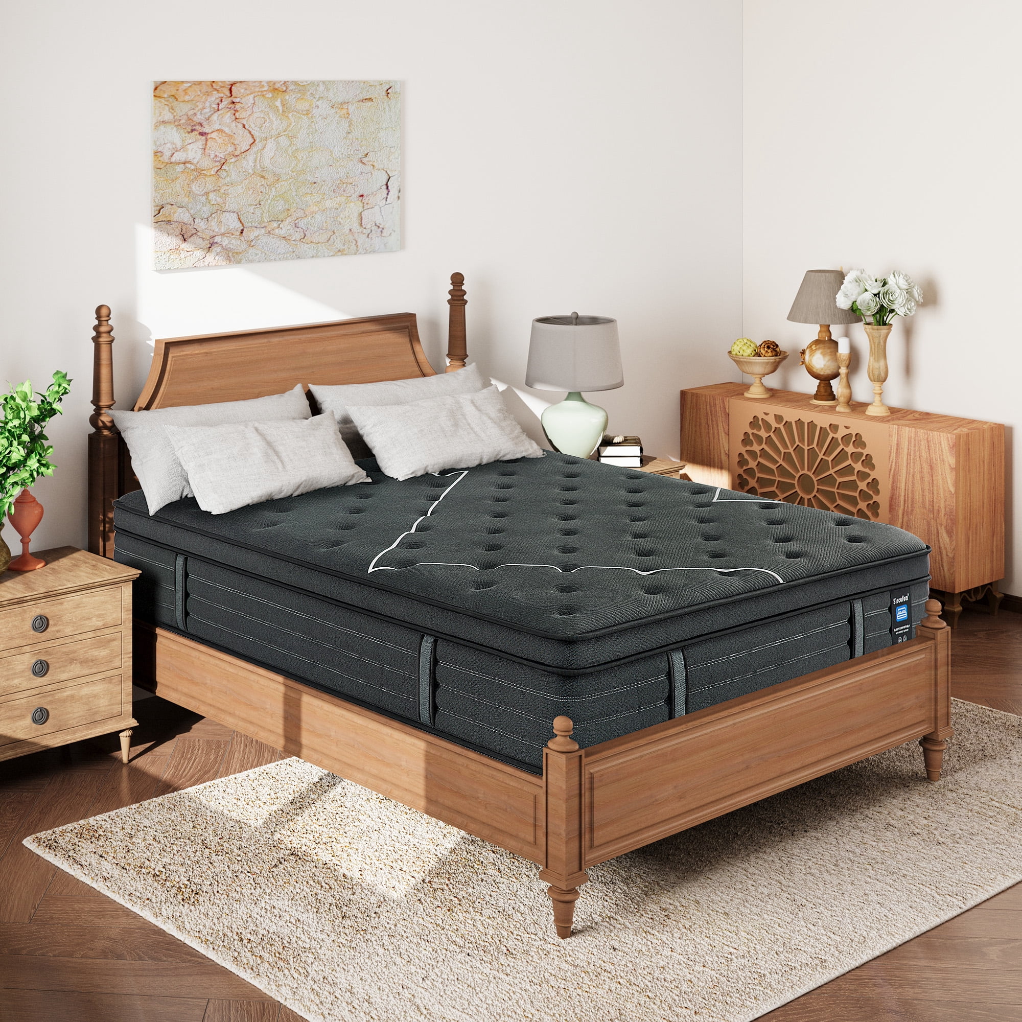 Newpearl 14 Inch Extra Firm Hybrid Mattress, Foam Encased Edge Support, Motion Isolated, Pressure Relief (14, Twin)