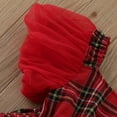 thumbnail image 6 of ZHUASHUM Toddler Girls Short Sleeve Christmas Plaid Prints Tulle Princess Dress Clothes Red,6-12 Months, 6 of 7