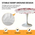 thumbnail image 2 of Elastic Fitted Round Tablecloth, Red Eucalyptus Leaves Waterproof Stretch Table Cover for 36"-44" Tables, Summer Botanical Weeping Washable Outdoor Tablecloths for Patio, Picnic, Camping, 2 of 9