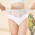 thumbnail image 3 of Scyoekwg Women's Underwear Hipster Panties Lace Solid Color Stretchy Comfort High Waisted Underwear Ladies Underpants Briefs(White,M), 3 of 6