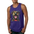 thumbnail image 1 of My Favorite Breed is The One In Need | Colorful Labrador Dog | Dean Russo Art Animal Lover Mens Sleeveless Top, Purple, XL, 1 of 5