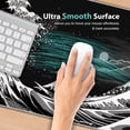 thumbnail image 5 of Japanese Style Desk Mouse Mat Large Minimalist Pad Non-Slip Base 35.4x15.7" Black and White Waves, 5 of 7