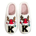 thumbnail image 2 of Women's Fuzzy Slippers Letter Print House Slippers Cozy Plush Shoes Winter Warm Indoor Footwear for Couples Soft Breathable Holiday Gift for Her or Him, 2 of 4