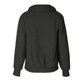thumbnail image 5 of Fall YUGYXL Winter Clothes for Women Trendy Lapel Fuzzy Fleece Sweatshirt Faux Shearling Zipper Warm Sherpa Pullover Outwear With Pockets Dark Gray,XXL, 5 of 6