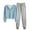 Light Blue, variant on Augper Women Long Sleeved V-neck Sweater Plus Pants Sweater Set With Buttons With Pockets Suit