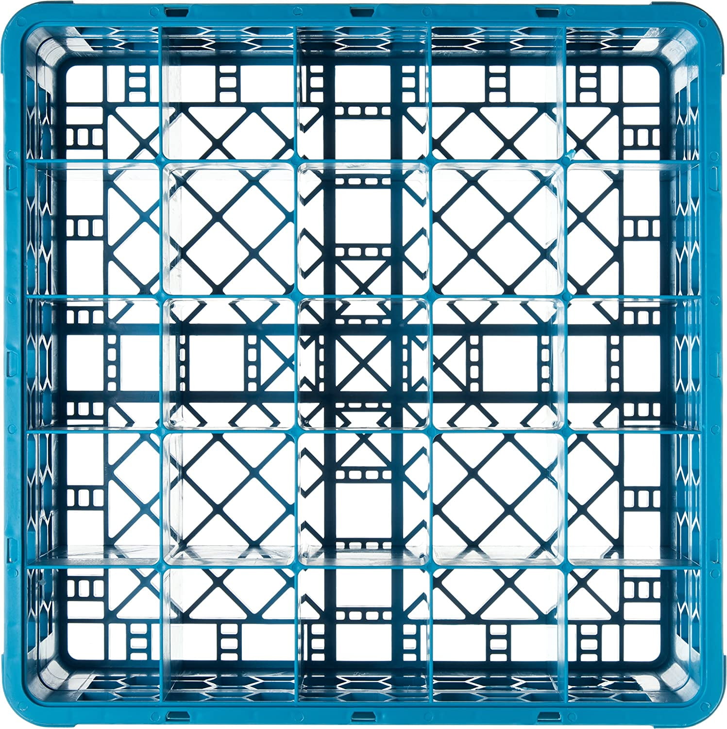 Opticlean 25-Compartment Glass Rack with 1 Extender, Blue , 5.56"
