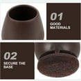 thumbnail image 5 of FELTECHELECTR 8pcs Coffee TPE Chair Leg Covers for Men Quick to Install Fits All Chairs, 5 of 8