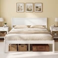 thumbnail image 6 of Costway Full Size Wooden Platform Bed Frame with Headboard Mattress Foundation, White, 6 of 10