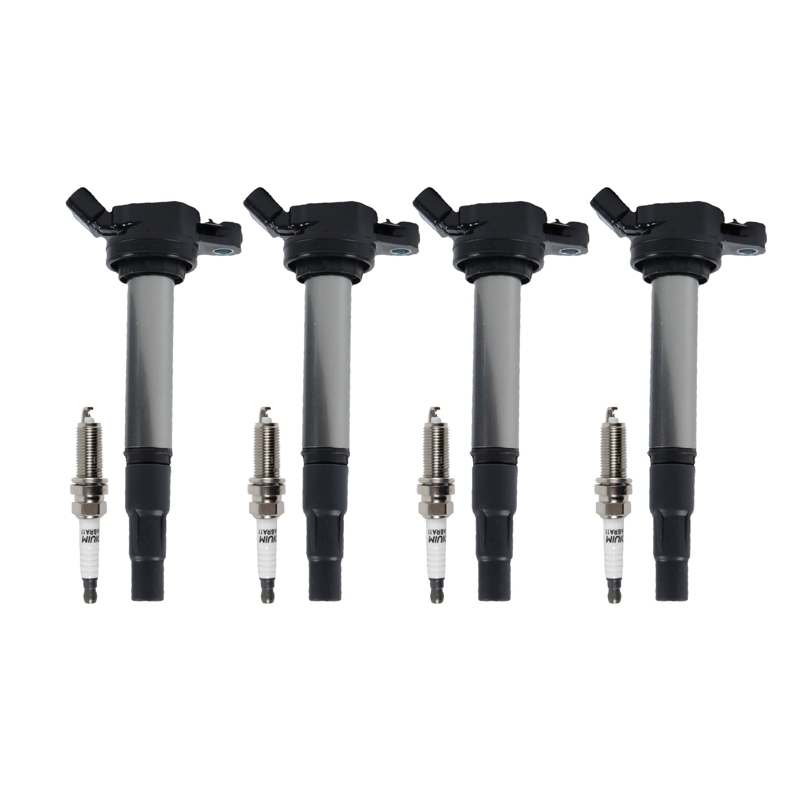 POLARPRA new Set of 4 Ignition Coil Pack and Spark Plugs Compatible with Corolla 2009-2018 Matrix Prius C-HR & CT200h 2011-2017 & iM xD 2009-2018 UF596