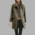 thumbnail image 2 of Women's Long Coat Classic Front Zip Casual Blended Wool Coat With winter coats for women, 2 of 4