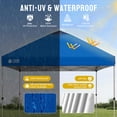 thumbnail image 6 of CROWN SHADES 10x10 Pop Up Canopy Tent with One Push Setup Easy Outdoor Sun Shade for Events, Parties, Camping Blue, 6 of 8