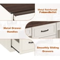 thumbnail image 6 of 81" Double Computer Desk with Charging Station, Two-Person Desk with Drawers, Rustic Farmhouse Home Office Desk for Dual Workstations, Long Writing Desk for 2 People, 6 of 9