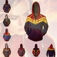 thumbnail image 2 of Sudadera con capucha de anime Capitán Marvel Carol Danvers, disfraz de cosplay, chaqueta de Halloween para hombres y mujeres, 2 of 5