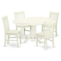 East West Furniture Dining Room Set Linen White, AVNO5-LWH-W