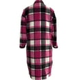 thumbnail image 4 of Womens Casual Plaid Button Down Jackets Puff Sleeve Long Trench Coats Shackets, 4 of 4