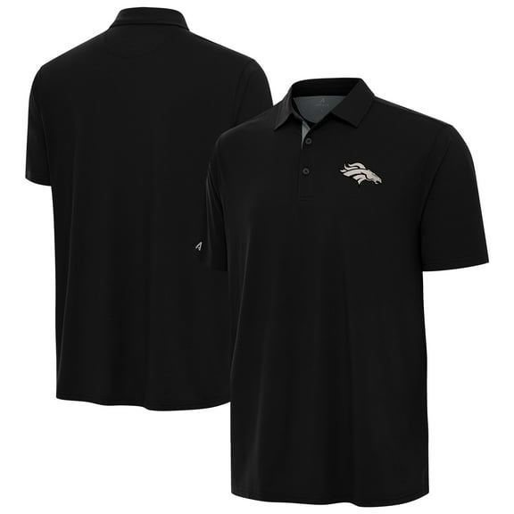 Men's Antigua Black Denver Broncos Era Polo