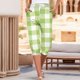 thumbnail image 5 of Mujeres Capri Pantalones Elástico Corbata Cintura Suelta Ajuste con Bolsillos, Casual Y Cómodo Pantalones de Cintura Elástica para las Mujeres, 5 of 6