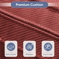 thumbnail image 3 of POCASSY 72 Inch Width Outdoor Wicker Sofa Patio Couch with Cushions, All Weather Gray Wicker Sofa Patio 3 Seater Sofa Couch for Porch, Deck, Balcony, Red, 3 of 9