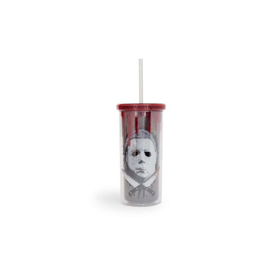Halloween 2 Michael Myers Carnival Cup With Lid And Straw | Holds 20 Ounces