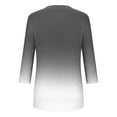 thumbnail image 4 of YUGYXL Plus Size Tshirts for Women 3/4 Sleeve Tshirts Gradient Color Baggy Shirts Casual V Neck Comfy Blouses Tops Dressy Lightweight Tees Black XXXXL, 4 of 5
