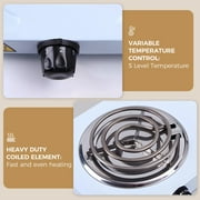 Portable 2000W Electric Double Burner 110V Hot Plate Heating Cooktop Camping Dorm Stove Cooker with Plug (White)