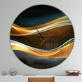 thumbnail image 2 of Designart Horloge Murale Moderne 'vagues Dorées 3d en Noir', 2 of 2