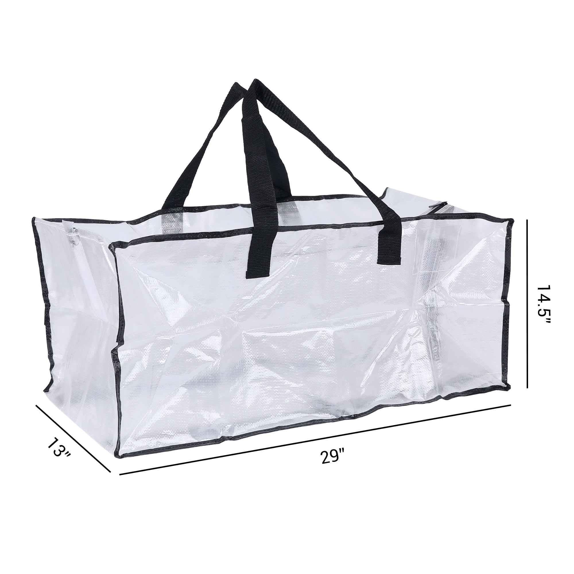 Unique Bargains Clothes Storage Moving Bags for Closet Organizers Clear 29x13x14.5in