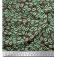 thumbnail image 1 of Soimoi Green Japan Crepe Satin Fabric Coffee Beans Food Printed Fabric 1 Yard 42 Inch Wide, 1 of 3