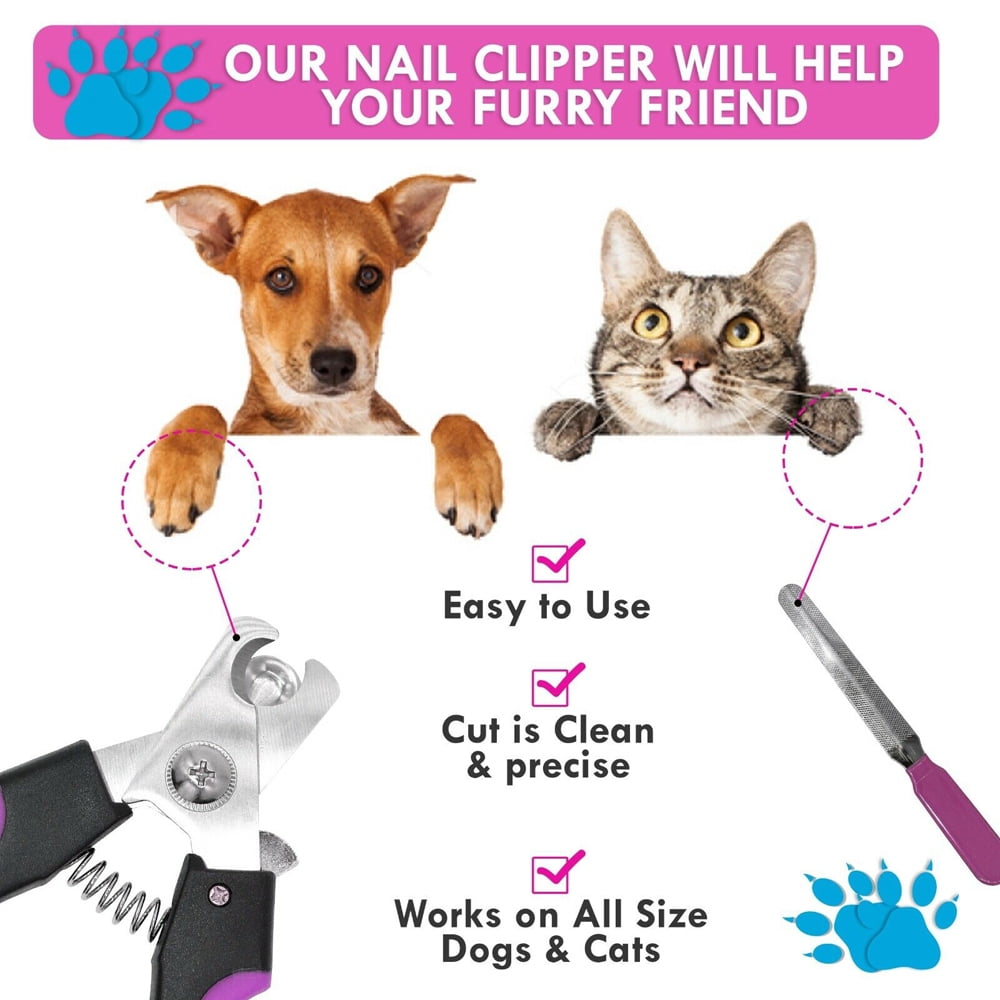 Dog Nail Clippers Pet Cat Paw Claw Scissors Trimmer, Pet Grooming Nail File  Kit