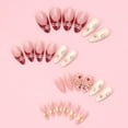 thumbnail image 3 of Uñas postizas adhesivas Geyakal 24 piezas, almendra mediana, rojo y blanco, 3 of 7