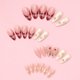 thumbnail image 3 of Uñas postizas adhesivas Geyakal 24 piezas, almendra mediana, rojo y blanco, 3 of 7