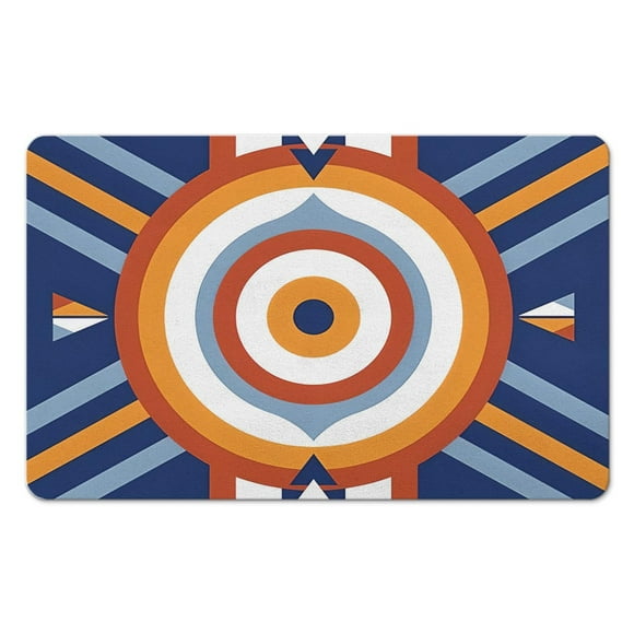 Tapis de Bain Antidérapant Rétro pour une Salle de Bain Funky Améliorée - Tapis Boho Demi-Cercle en Couleurs Arc-en-Ciel Vibrantes, Fibre Absorbante Douce pour le Confort, Ajout Mignon à Toute Salle de Douche, 20x32 Pouces