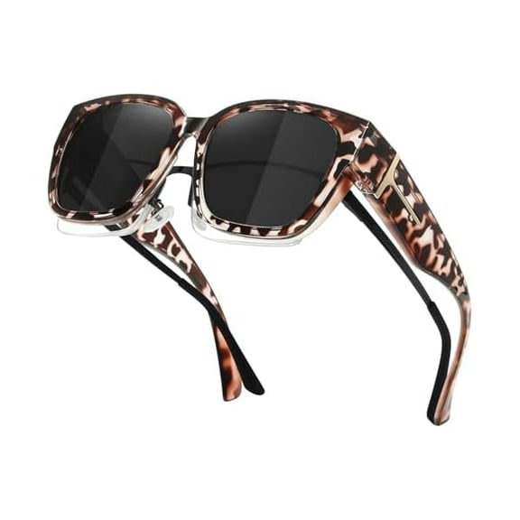 Oversized Fit Over Glasses Sunglasses for Women Men Large Trendy Polarized Sunglasses for Driving UV Protection
