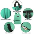 thumbnail image 4 of Classic Solid Color 17 Inch Backpack with Front Zipper Accessory Pocket, Dual Zipper Closure & Padded Shoulder Straps for Work, Office, Gym, Sports, Travel, Commute & Recreation in Mint Green, 4 of 6