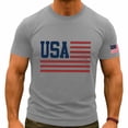 thumbnail image 4 of Mens Summer July 4th Tshirts Short Sleeve USA Flag Patriotic Graphic Tees Crewneck Casual Top Shirts Gray, 2XL, 4 of 5