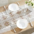 thumbnail image 2 of Warm Home Designs 72 Inch Long White Table Runner, Embroidered with Intricate Flower Design. VTR 72 WHITE, 2 of 6
