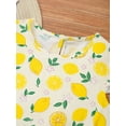 thumbnail image 5 of YEAHDOR Little & Big Girls Floral Printed Dress Cap Sleeve Flared Sundress for Holiday Beach Birthday Party Yellow Lemon 15-16, 5 of 7