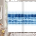 thumbnail image 1 of Extra Long Shower Curtain 84 inch Length, Simple Blue White Shower Curtain Set for Bathroom, Water Resistant Polyester Fabric Machine Washable, 1 of 1