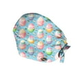 thumbnail image 4 of Colorful Easter Print Adjustable Scrub Cap for Women and Men Surgical Working Hat with Button and Tie Fastener 2026 Light Blue, 4 of 5