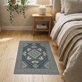 thumbnail image 3 of ODIKA 2'x3' Washable Accent Rug Pet Friendly, Bedside Mat Round Animal Print Motif Interlocking Border Modern Floor for Bedroom, Nursery, RV, 3 of 7