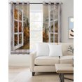 Autumn Forest Blackout Curtains 63 Inches Length, Fall Trees Rustic ...